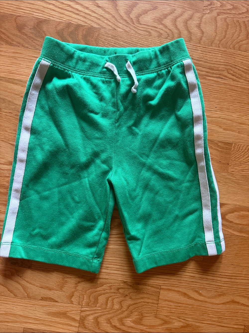 J.Crew Boys Green Athletic Shorts White Side Stripe Size Small